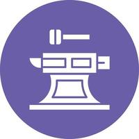 Anvil Glyph Circle Background Icon vector