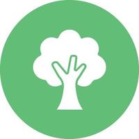 icono de fondo de círculo de glifo de árbol de roble vector