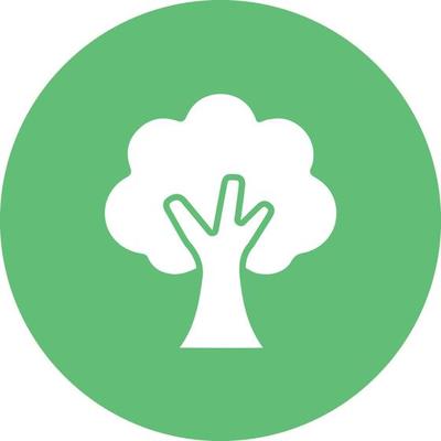 Oak Tree Glyph Circle Background Icon