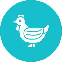 icono de fondo de círculo de glifo de pollo vector