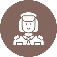 Policewoman Glyph Circle Background Icon vector