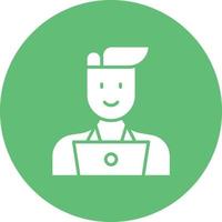 Programmer Male Glyph Circle Background Icon vector