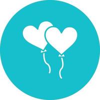 Balloon Hearts Glyph Circle Background Icon vector