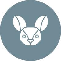 Fennec Fox Glyph Circle Background Icon vector