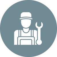 Male Plumber Glyph Circle Background Icon vector