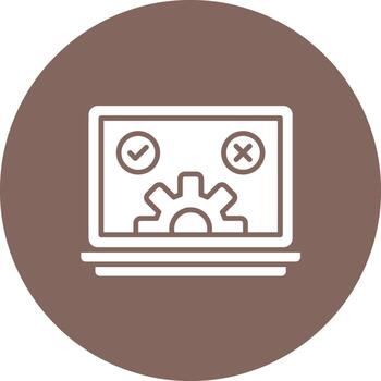 Qa Testing Glyph Circle Background Icon vector