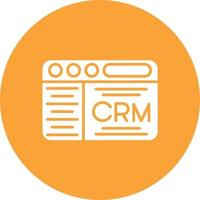 Crm Glyph Circle Background Icon vector
