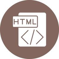 icono de fondo de círculo de glifo html vector