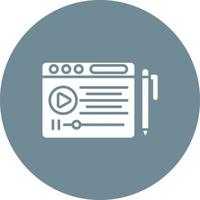 Post Script Glyph Circle Background Icon vector