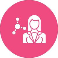 Scientist Female Glyph Circle Background Icon vector