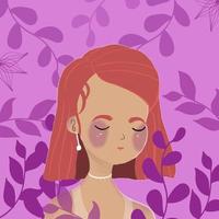 girl purple background vector