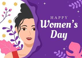 International Women's Day on March 8 Illustration to Celebrate the Achievements of Women in Flat Cartoon Hand Drawn Landing Page Templates vector