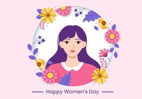 International Women's Day on March 8 Illustration to Celebrate the Achievements of Women in Flat Cartoon Hand Drawn Landing Page Templates vector