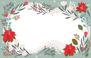 Winter Border Floral Background vector