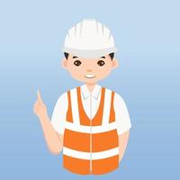 Architect, technician and builders and engineers and mechanics and Construction Worker People teamwork ,Vector illustration cartoon character. Engineer with white safety helmet in construction site. vector