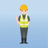 Architect, technician and builders and engineers and mechanics and Construction Worker People teamwork ,Vector illustration cartoon character. Engineer with yellow safety helmet in construction site. vector
