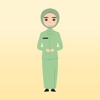 jóvenes musulmanas con ropa de moda y hiyab. chicas musulmanas hijab de moda. personajes femeninos usando hiyab y ropa musulmana. ilustración vectorial de dibujos animados plana. vector