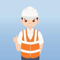 Architect, technician and builders and engineers and mechanics and Construction Worker People teamwork ,Vector illustration cartoon character. Engineer with white safety helmet in construction site. vector