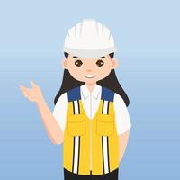 Architect, technician and builders and engineers and mechanics and Construction Worker People teamwork ,Vector illustration cartoon character. Engineer with white safety helmet in construction site. vector