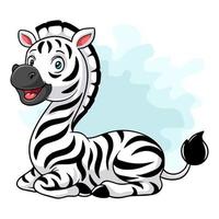 Cartoon zebra on white background vector