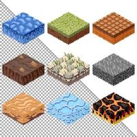 Free Vector isometric tiles decoration game pixel assets
