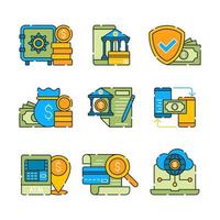 conjunto de iconos de aplicaciones bancarias vector