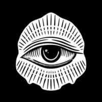 Eye art Illustration hand drawn black and white vector for tattoo, sticker, logo etc