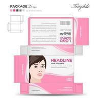 Supplements and Cosmetic box design, Package design template, box outline, Box Packaging design, Label design, packaging design creative idea vector illustration