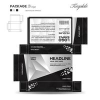 Supplements and Cosmetic box design, Package design template, box outline, Box Packaging design, Label design, packaging design creative idea vector illustration, black polygon background