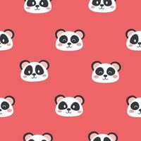 lindo, panda, caricatura, seamless, patrón vector