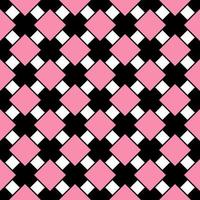 Seamless pattern lattice diagonal square tickle pink and black color. vector