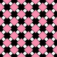 Seamless pattern lattice diagonal square tickle pink and black color. vector