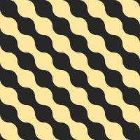 Waves and Curve geometric shapes Seamless pattern yellow and black. vector