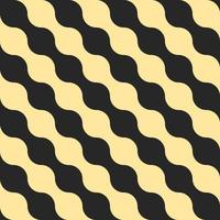 Waves and Curve geometric shapes Seamless pattern yellow and black. vector