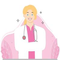 Professional profile of a doctor, medical worker, doctor profile icon, illustration, portraits vector