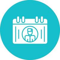 Scheduling Interviews Glyph Circle Background Icon vector