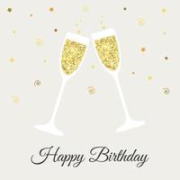 Greeting card with two glasses of champagne vector