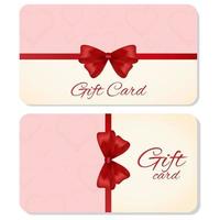Gift cards set with heart background vector