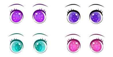 Set of eyes in anime style vector