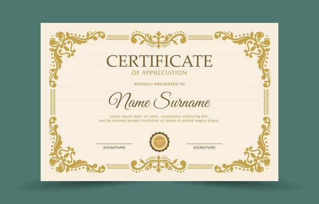 Victorian Certificate Template
