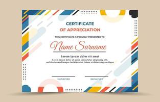 Modern Flat Certificate Template vector