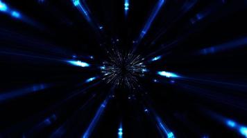 Abstract loop blue digital shine ray rotation tunnel video