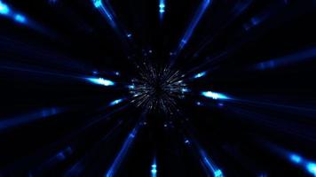 Abstract loop blue digital shine ray rotation tunnel video