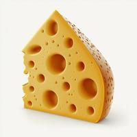 cheese on white background Generative AI photo