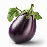 eggplant isolated on white background Generative AI photo