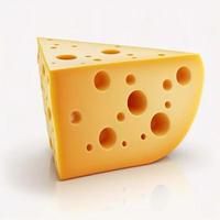 cheese on white background Generative AI photo