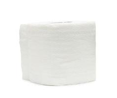 Single roll of white tissue paper or napkin isolated on white background with clipping path photo