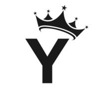 logo de letra y corona para belleza, moda, estrella, elegante, signo de lujo vector