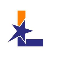 Letter L Star Logo Vector Template. Minimal Star Symbol