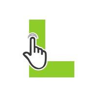 Letter L Finger Click Logo Vector Template Concept For Technology Symbol